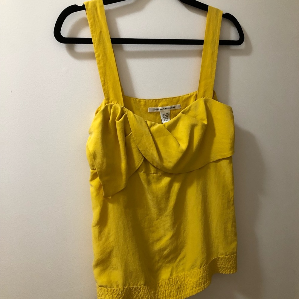 DVF silk yellow tank top